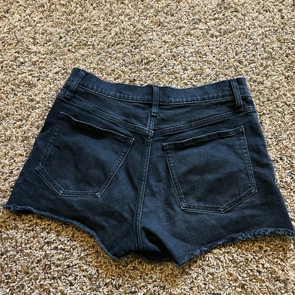 J. Crew Classic Denim Button Fly High Waisted Shorts in Black Wash - Picture 2 of 7